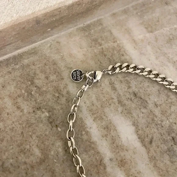 925 Sterling Silver Vintage Rose Bracelet Chain Link Bracelet Flower Bracelet - Picture 5 of 6